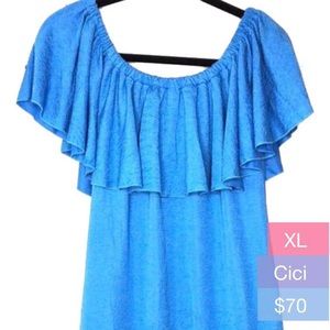 LuLaRoe Cici Dress Sky Blue XL
